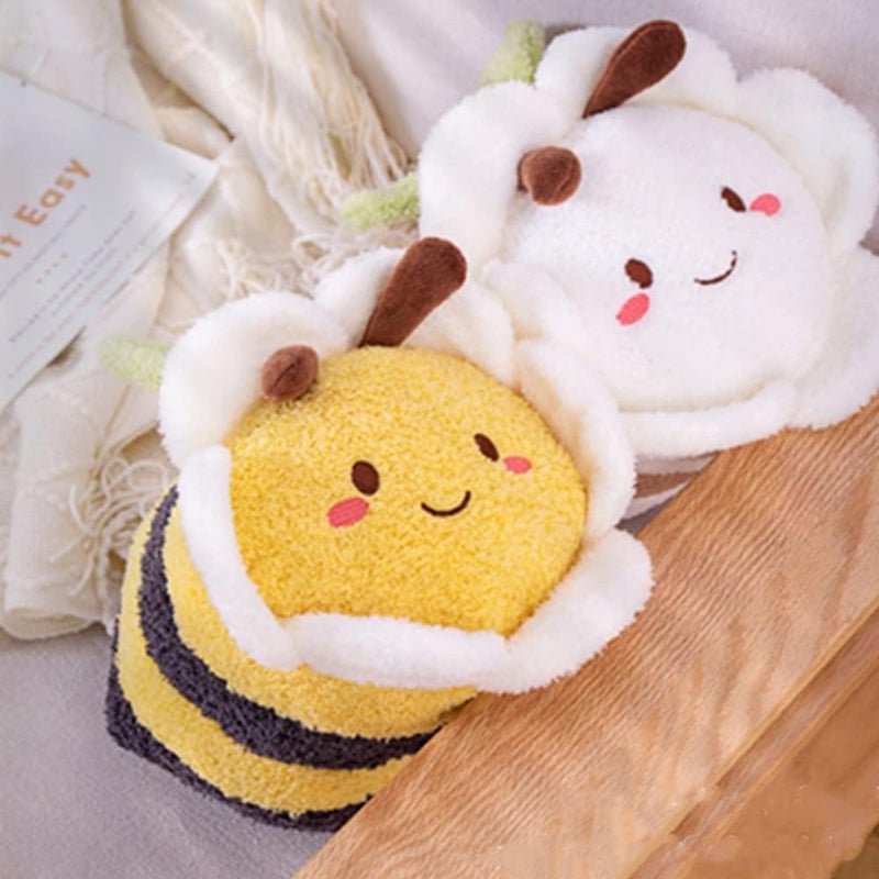 OUKEYI 12 Inch Bee Plush Toy, Cuddly Bee Pillow, Soft Honey Bee Hugging Pillow, Plush Doll, Gift for Kids Birthday, Christmas, Valentine's Day - Image 5