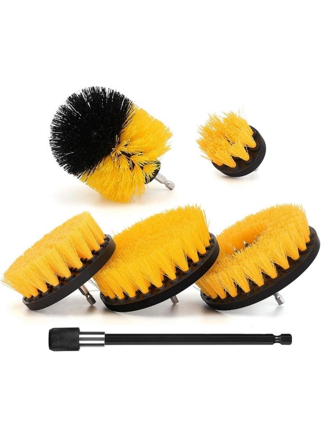 Biella 6Pcs Drill Brush Attachment Set -Drill Brush Cleaning Brushes Set Power Scrubber Brush For Cleaning With Extend Attachment Drilling Brushes For Grout, Floor, Tub, Tile, Shower, Kitchen Etc  - Image 1