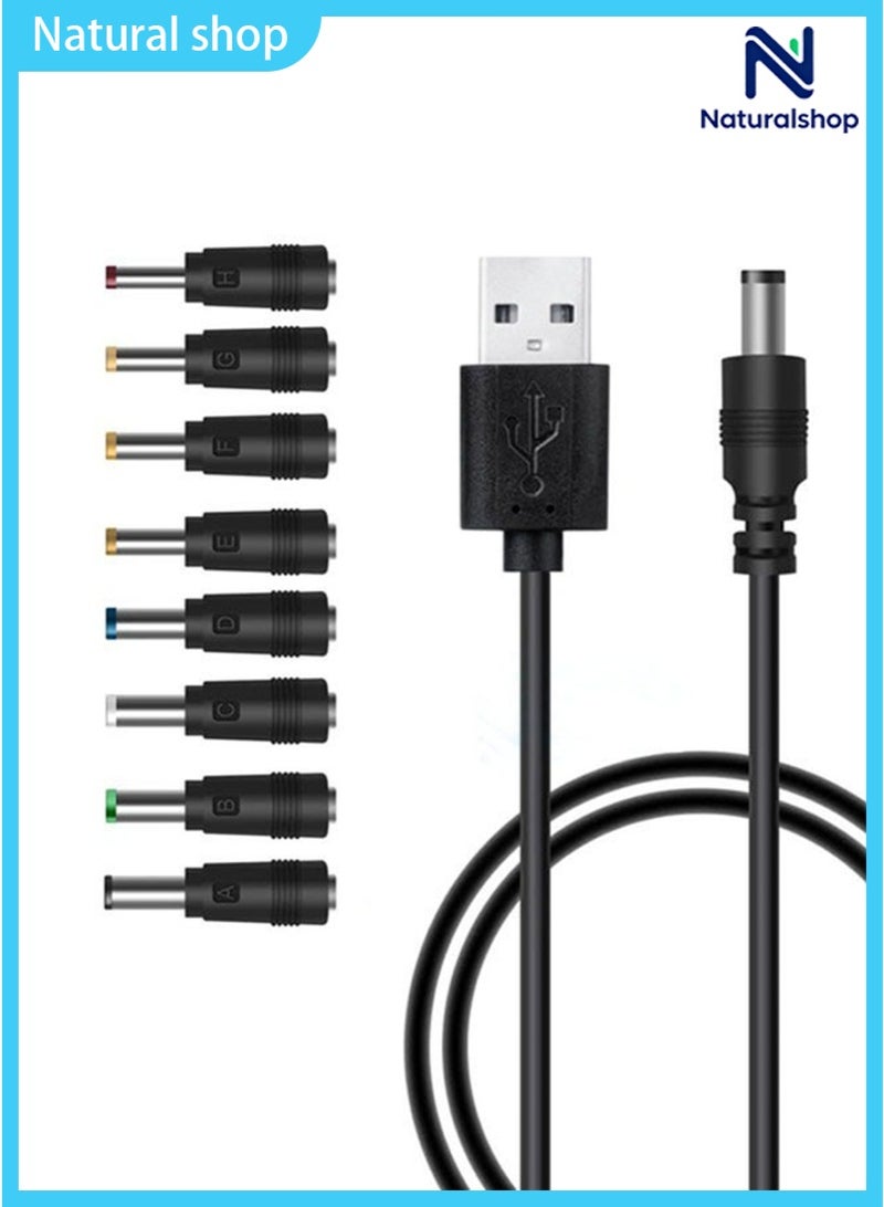 المتخصصون الطبيعيون سلك الطاقة العالمي USB إلى DC 5V بمقاس 5.5 × 2.1 مم، مع كابل شحن يحتوي على منفذ توصيل بالنصائح بمقاس 8. - Image 1