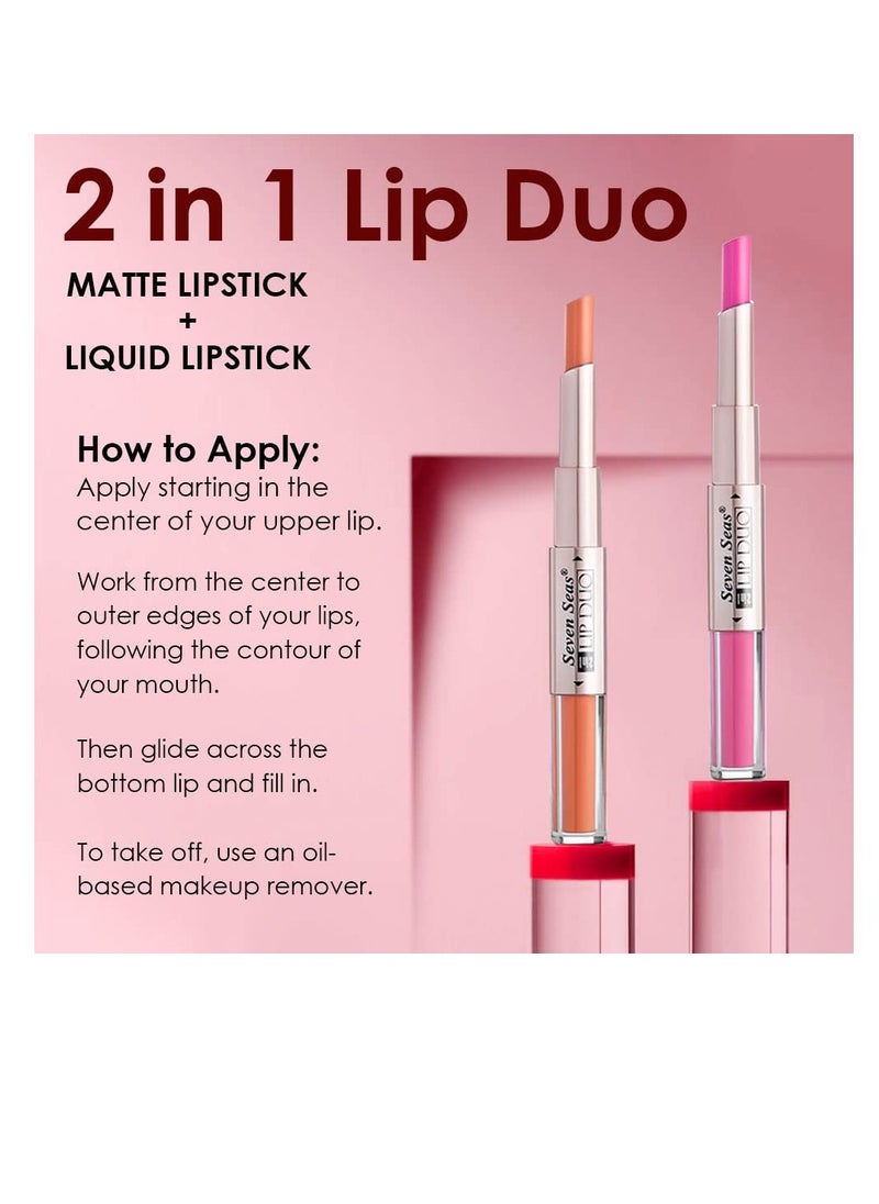 Seven Seas Seven Seas Lip Duo 2 In 1 Lipstick Matte Finish 2 in 1 Duo Liquid Lipstick with Matte Finish and Moisturizing Gloss  castro  - Image 3