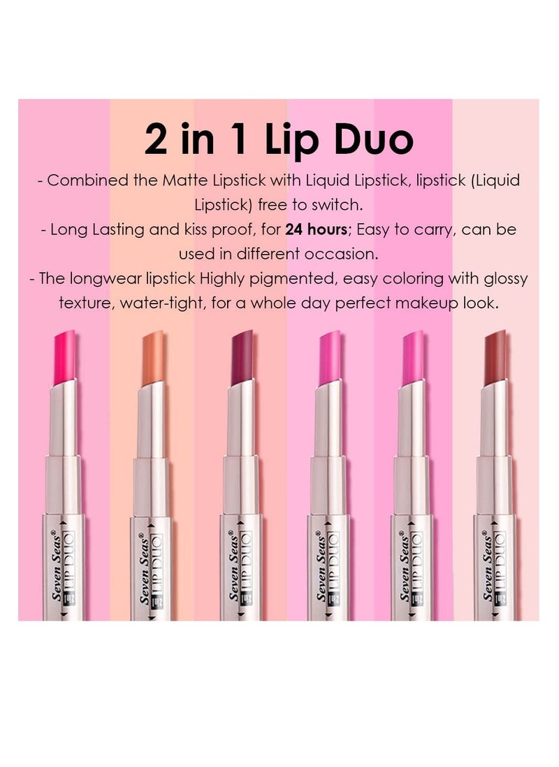 Seven Seas Seven Seas Lip Duo 2 In 1 Lipstick Matte Finish 2 in 1 Duo Liquid Lipstick with Matte Finish and Moisturizing Gloss  castro  - Image 4