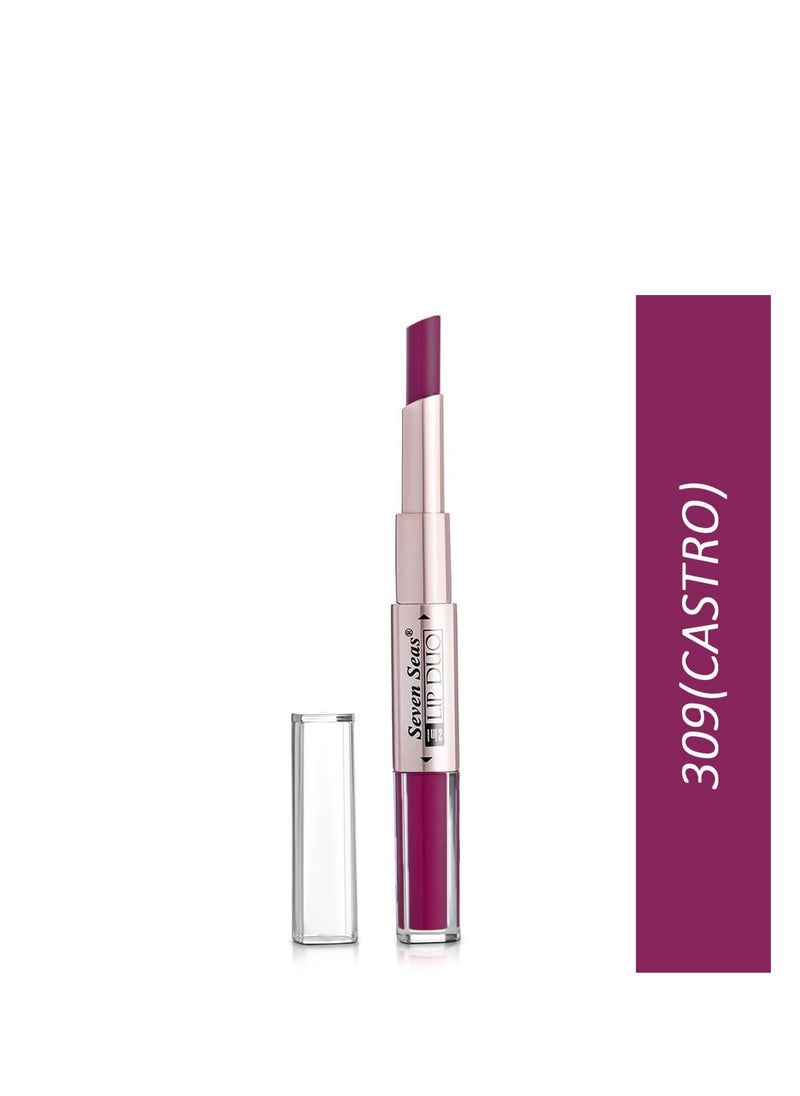 Seven Seas Seven Seas Lip Duo 2 In 1 Lipstick Matte Finish 2 in 1 Duo Liquid Lipstick with Matte Finish and Moisturizing Gloss  castro  - Image 2