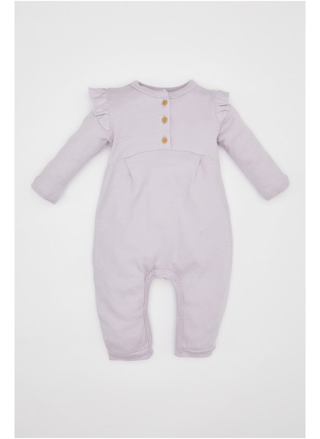 DeFacto - Babygirl New Born Regular Fit Button Neck Knitted Overalls - Image 1