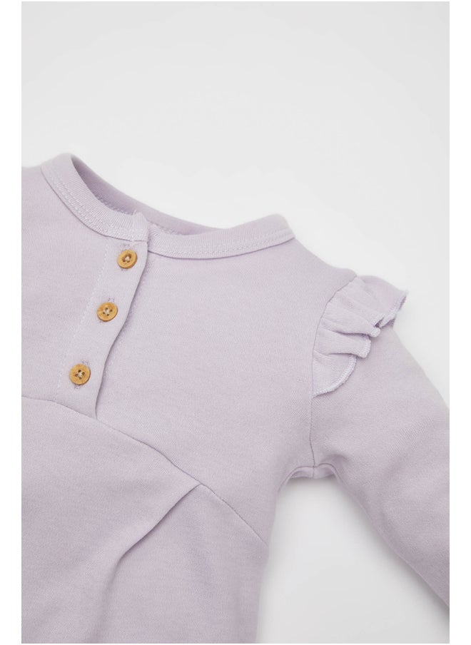 DeFacto - Babygirl New Born Regular Fit Button Neck Knitted Overalls - Image 1