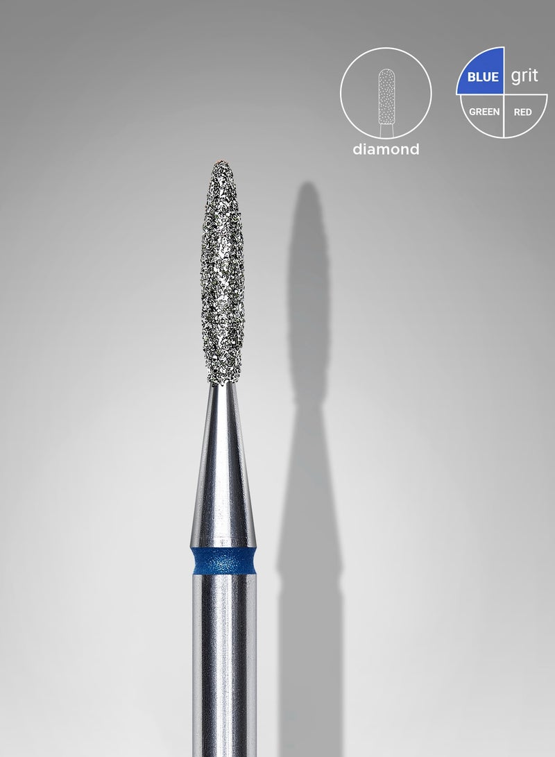 STALEKS PRO Diamond nail drill bit pointed flame blue EXPERT head diameter 1,6 mm / working part 8 mm - Image 1
