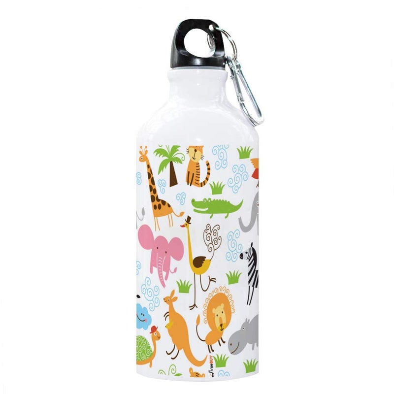 FirseBUY Cartoon Animals Printed Aluminum Water Bottle EcoFriendly and BPA Free for Boys and Girls - Image 1