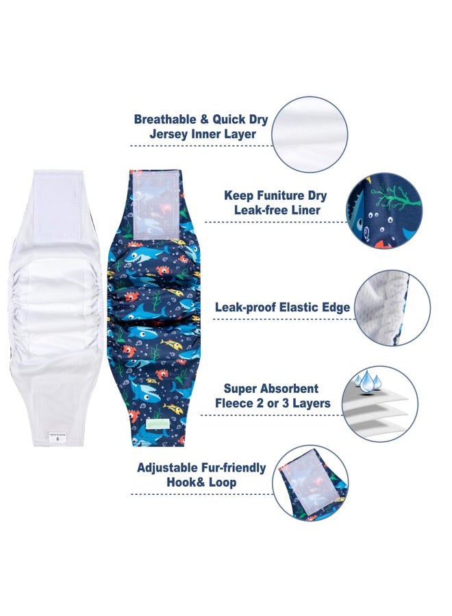 Wegreeco Small Dog Diapers Male,Reusable Belly Bands for Male Dogs,Washable Doggie Puppy Male Diapers Wraps,Medium Large Size(5 Pack X-Small) - Image 2