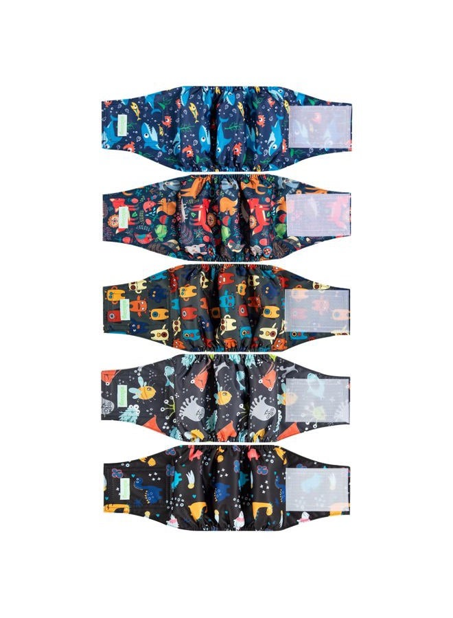 Wegreeco Small Dog Diapers Male,Reusable Belly Bands for Male Dogs,Washable Doggie Puppy Male Diapers Wraps,Medium Large Size(5 Pack X-Small) - Image 1