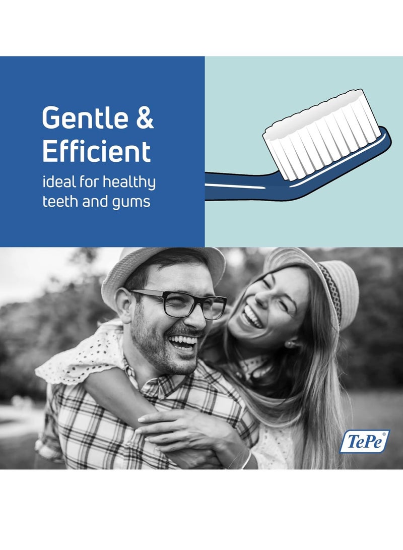 تيبي فرشاة أسنان تيبي سيلكت ميديام، فرشاة أسنان بشعيرات متوسطة للكبار مع رأس مدبب ورقبة زاوية، عبوة من 1 قطعة. - Image 2