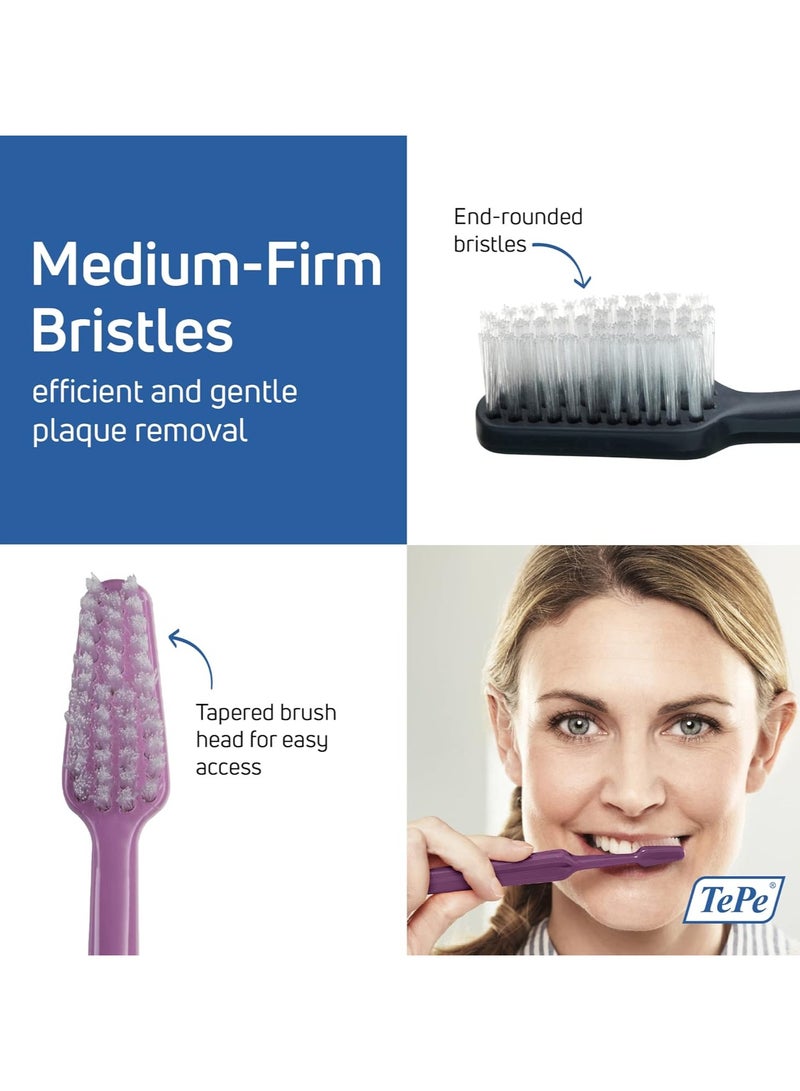 تيبي فرشاة أسنان تيبي سيلكت ميديام، فرشاة أسنان بشعيرات متوسطة للكبار مع رأس مدبب ورقبة زاوية، عبوة من 1 قطعة. - Image 5