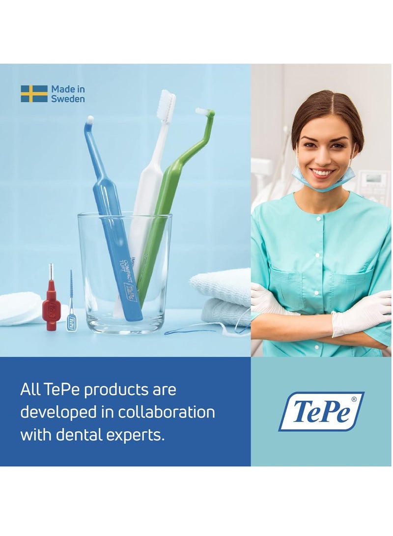 تيبي فرشاة أسنان تيبي سيلكت ميديام، فرشاة أسنان بشعيرات متوسطة للكبار مع رأس مدبب ورقبة زاوية، عبوة من 1 قطعة. - Image 3