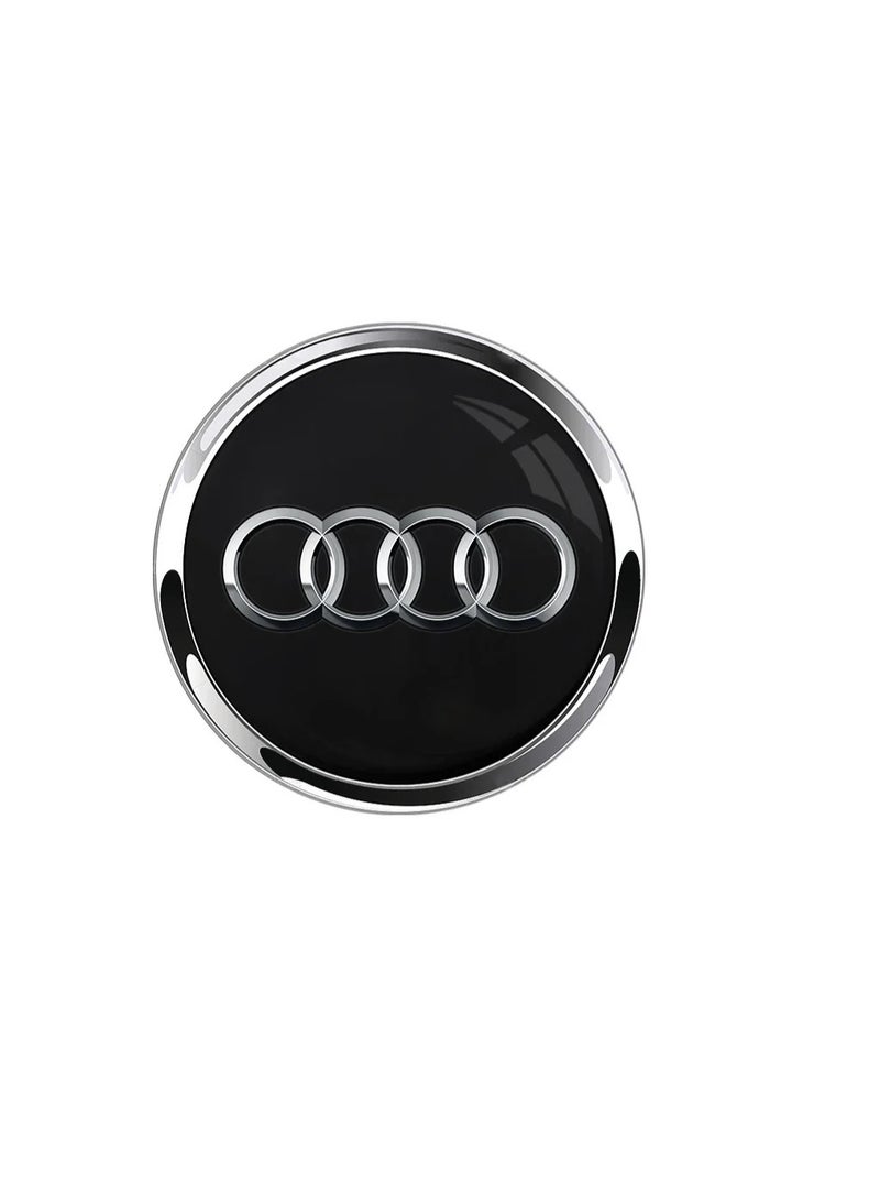 Audi 61mm Car Wheel Center Hub Caps for Audi | Set of 4 Black Alloy Wheel Center Caps - Image 3