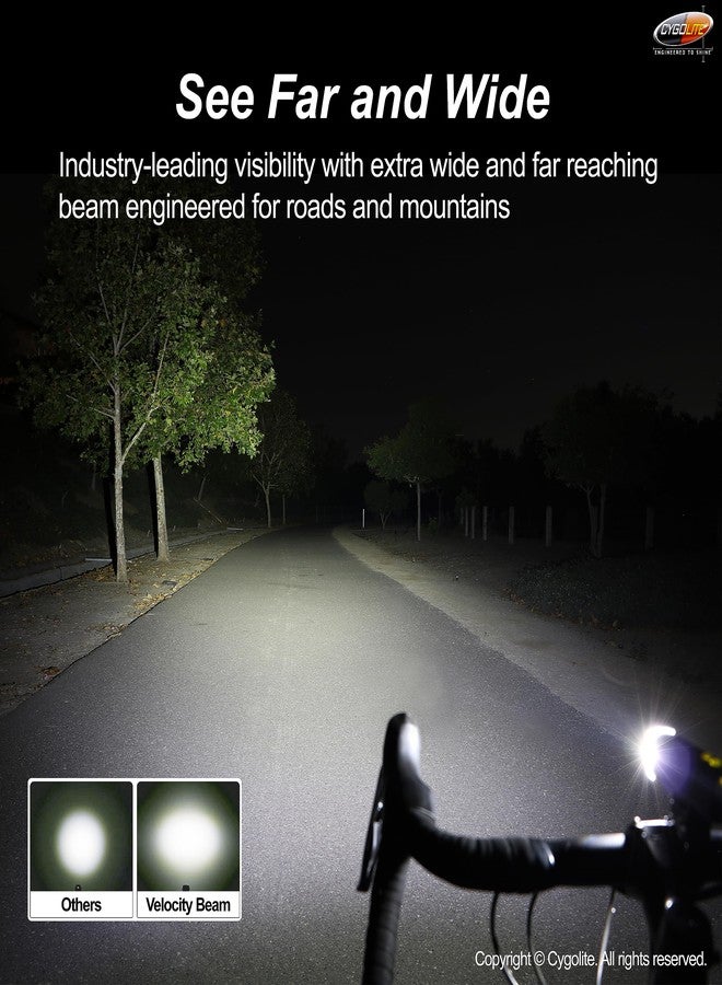 Cygolite Velocity SL 1000 Lumen Bicycle Light-Anodized Aluminum Alloy- 9 Light Modes- Fine Tunable Brightness- Compact IP67 Waterproof- Secure Hard Mount- USB-C Recharge- Road,Mountain,Commuter Bikes - Image 3