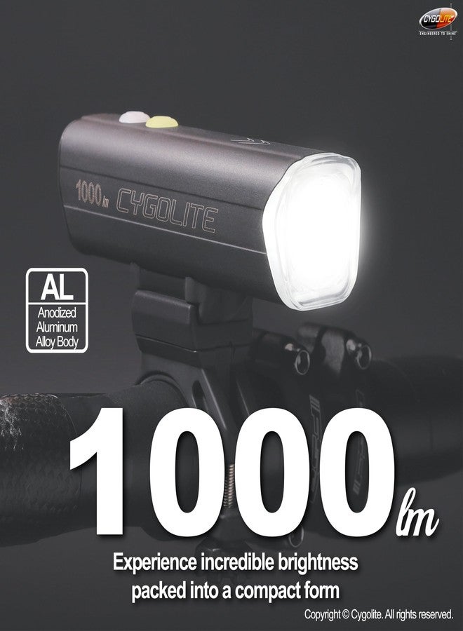Cygolite Velocity SL 1000 Lumen Bicycle Light-Anodized Aluminum Alloy- 9 Light Modes- Fine Tunable Brightness- Compact IP67 Waterproof- Secure Hard Mount- USB-C Recharge- Road,Mountain,Commuter Bikes - Image 2