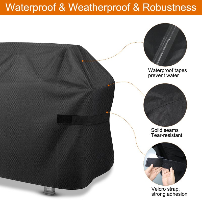 ZHSX Grill Cover,51 inch Heavy Duty Waterproof Grill Cover for Outdoor Grill,600D Anti-UV Fade-Resistant Barbecue Gas Cover with Adjustable Straps for Weber,Genesis,Charbroil and More Grills - Image 5