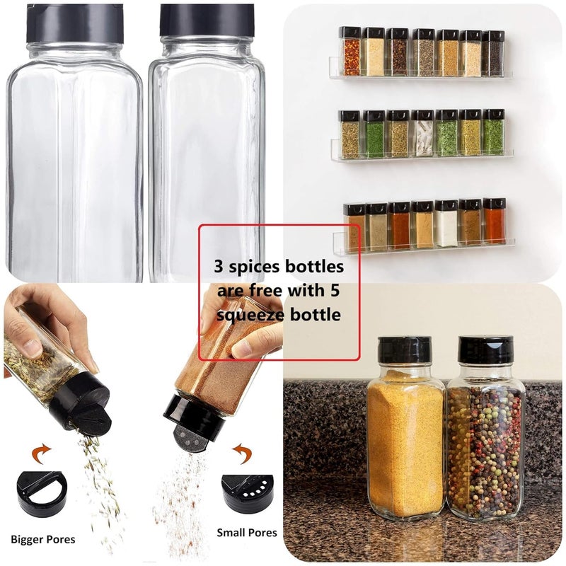 ASHTAAPAD Squeeze Bottle Condiment Bottles Hot Sauce Dispenser Refillable Five Hole Container with Lid Squirt Bottle Sauce Dispenser Ketchup Bottle Pack of 1 3 - Image 2