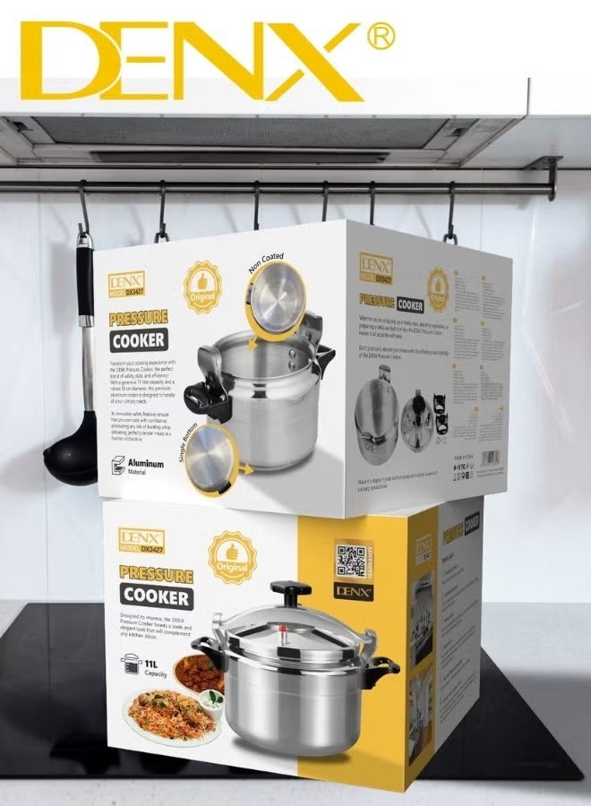 Denx Genuine Aluminum Pressure Cooker Model DX 3427 Large Capacity 11 Litres - Image 3