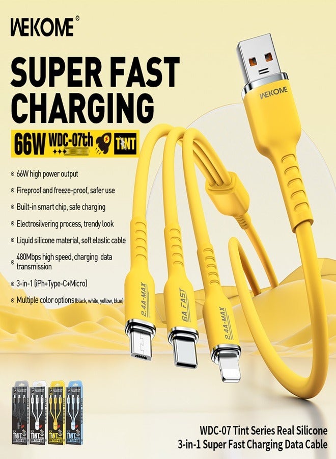 ويكومي كابل شحن WEKOME WDC-07 كابل شحن مع خرج طاقة عالي 66 وات ومقاوم للحريق ومقاوم للتجميد. - Image 4
