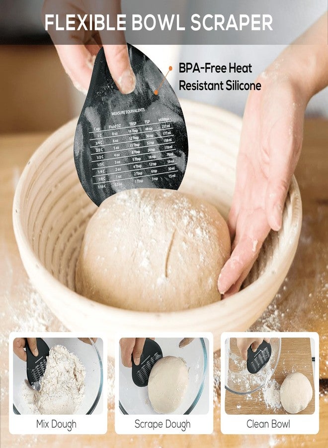 KAGZ Bench Scraper & Chopper - Multifunctional Dough Scraper with Silicone Bowl Scraper, Sturdy Stainless Steel Dough Cutter for Baking, Pastry Cutter for Bread Pizza Cake with Measuring Scale - Image 3