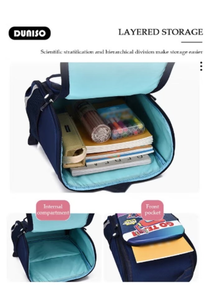 DUNISO New Kids' Schoolbag | Robot Print, Cute & Spine - Protecting - Image 3