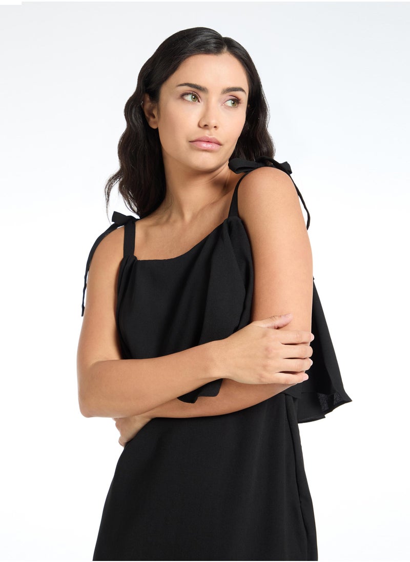 The Label Life Black Tie Up Strappy Dress  - Image 4