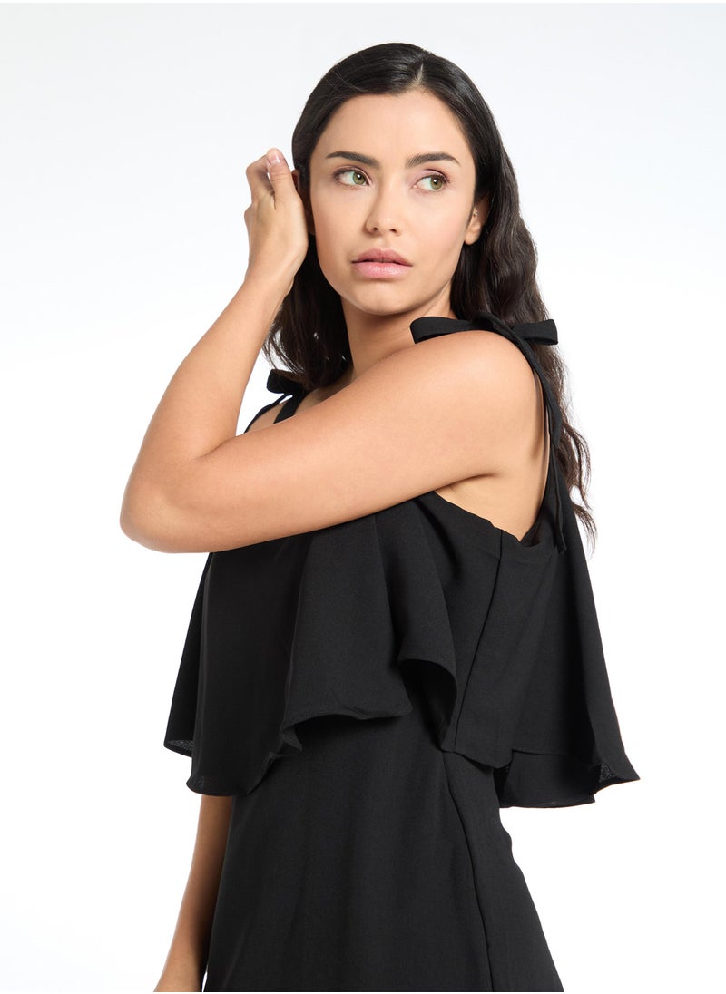 The Label Life Black Tie Up Strappy Dress  - Image 5