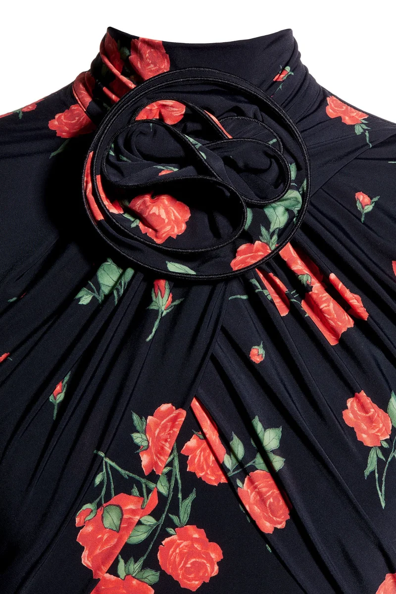 H&M Rose-appliquéd wrapover body