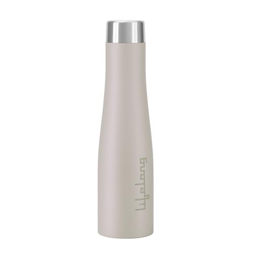 Lifelong Stainless Steel Water Bottle 900ml | Durable, Leak-Proof, Easy Grip, Rust Free, Easy-to-Clean, Odour-Free Bottle with Secure Cap for School, Travel, Gym & Work (LLBT03AB, Almond Birch) - Image 1