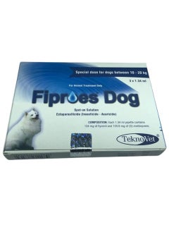 TeknoVet Teknovet Fiproes Dog 10–20kg – Tick & Flea Control Solution (3 Pipettes)  - Image 3