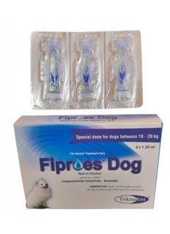 TeknoVet Teknovet Fiproes Dog 10–20kg – Tick & Flea Control Solution (3 Pipettes)  - Image 2