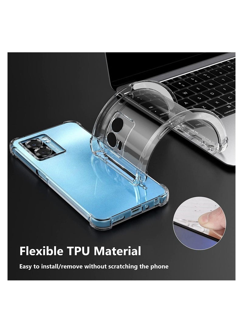 ELTRAZONE Case for OPPO A57 5G / OPPO A77 5G Clear Case Cover Soft Flexible Transparent Silicone TPU Back Cover Full Camera Protection with Shockproof Bumper Corner  - Image 4