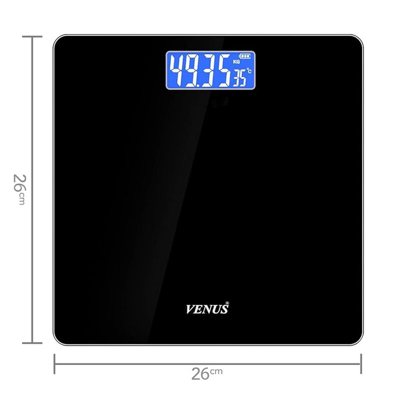 Venus (الهند) آلة وزن شخصية رقمية إلكترونية للحمام لقياس الوزن حتى 180 كجم مع ضمان لمدة 24 شهرًا - Image 4