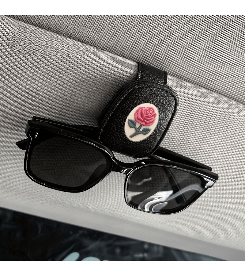Cream Car Sun Visor Glasses Holder Non Slip Dashboard Mount Suitable All Vehicles - Image 2