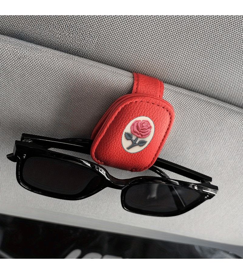 Cream Car Sun Visor Glasses Holder Non Slip Dashboard Mount Suitable All Vehicles - Image 3
