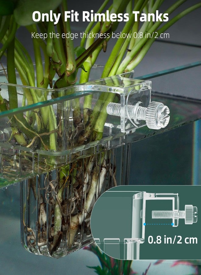 باوفلي حامل نباتات أحواض السمك من الأكريليك الشفاف من باوفلاي، قطعتان، حامل نباتات معلق من الأعلى مع خطاف، كوب زراعة قابل للتعديل - Image 3