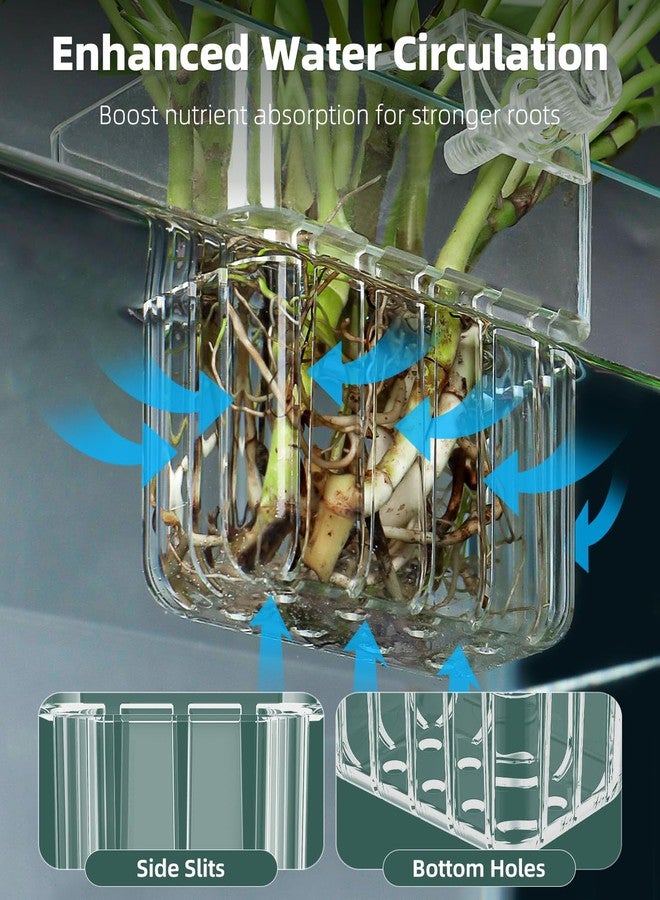 باوفلي حامل نباتات أحواض السمك من الأكريليك الشفاف من باوفلاي، قطعتان، حامل نباتات معلق من الأعلى مع خطاف، كوب زراعة قابل للتعديل - Image 4