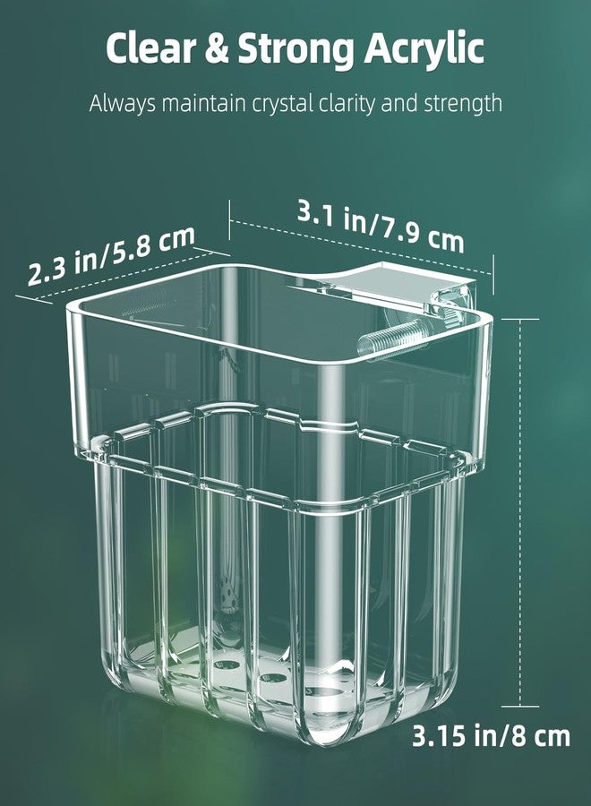 باوفلي حامل نباتات أحواض السمك من الأكريليك الشفاف من باوفلاي، قطعتان، حامل نباتات معلق من الأعلى مع خطاف، كوب زراعة قابل للتعديل - Image 2