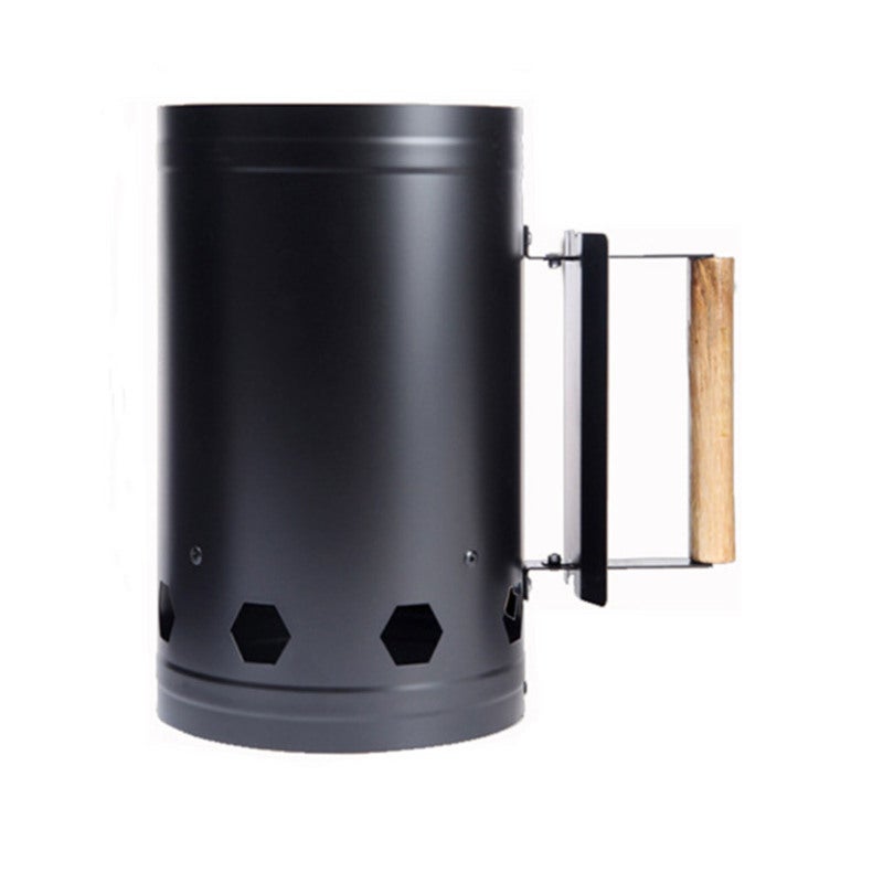 Chimney Starter: Black, 6-Sided Air Inlet High Efficiency - Thickened Insulation Plate Safe To Use Charcoal Starter for Backyard BBQ, Outdoor Cooking, Camping Grilling - Image 2