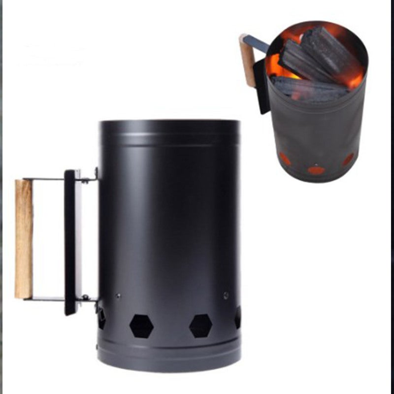 Chimney Starter: Black, 6-Sided Air Inlet High Efficiency - Thickened Insulation Plate Safe To Use Charcoal Starter for Backyard BBQ, Outdoor Cooking, Camping Grilling - Image 5