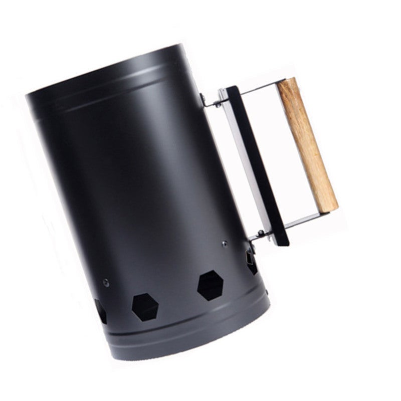 Chimney Starter: Black, 6-Sided Air Inlet High Efficiency - Thickened Insulation Plate Safe To Use Charcoal Starter for Backyard BBQ, Outdoor Cooking, Camping Grilling - Image 3