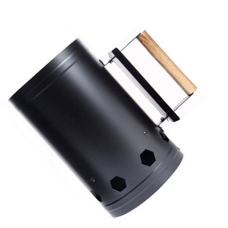 Chimney Starter: Black, 6-Sided Air Inlet High Efficiency - Thickened Insulation Plate Safe To Use Charcoal Starter for Backyard BBQ, Outdoor Cooking, Camping Grilling - Image 4