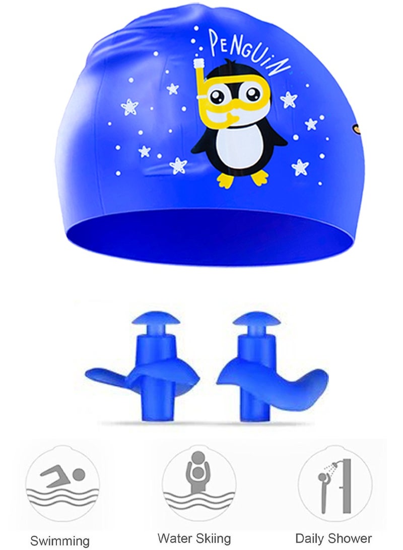 QUTOOB Swimming Kit For Boys and Girls, Silicone Swimming Cap and Earplugs, It Protects Your Ears and Hair from Chlorine, Bacteria, Sand in the Water, For Safe and Secure Swimming and Bathing  - Image 1