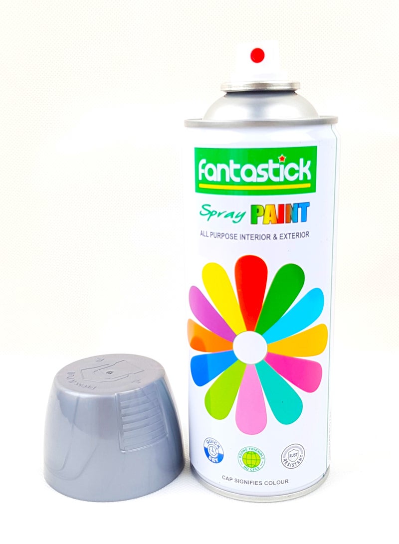 Fantastick 400ml All Purpose Spray Paint Silver Color - Image 2