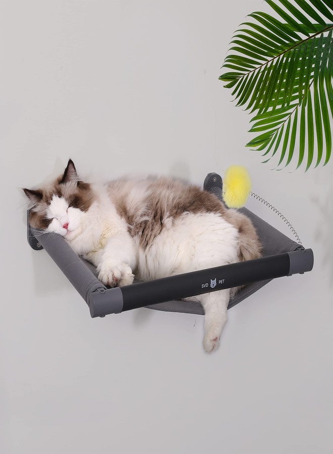 SVD.PET Cat Hammock Wall Mounted with Toy, Soft Padded & Comfortable Cover Premium Wall Furniture. Modern Design Cat Shelf. Supports up to 40 lbs (Comfy Plus, Dark Grey) - Image 1
