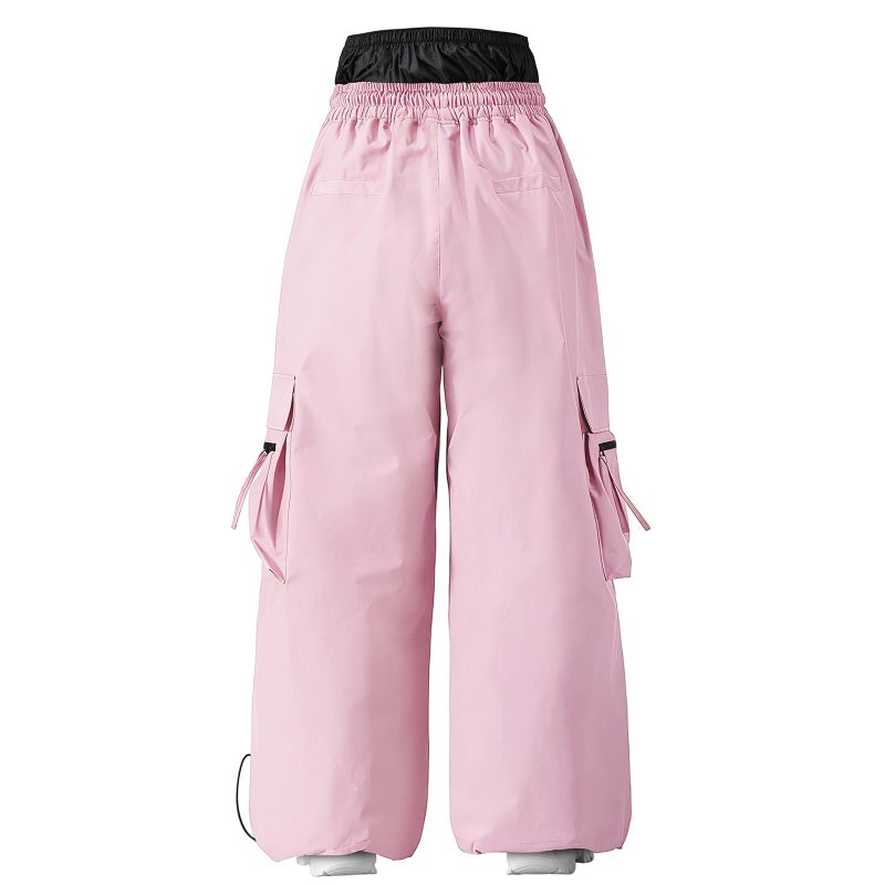 HOTIAN Womens Baggy Snowboard Pants Casual Insulated Winterproof Waterproof Loose Ski Snow Pants Outdoor(Pink,XL) - Image 3