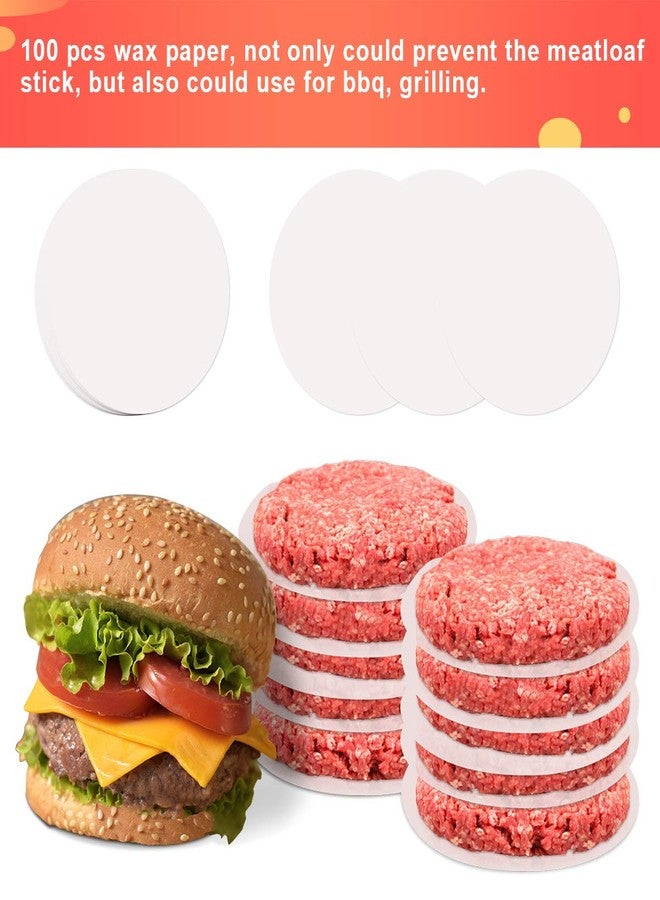 Luxiv 3 in 1 Burger Press, Hamburger Patty Maker Stuffed Burgers Press with 100p Hamburger Paper for BBQ Non-Stick Sliders Beef Hamburger Push (Black) - Image 5
