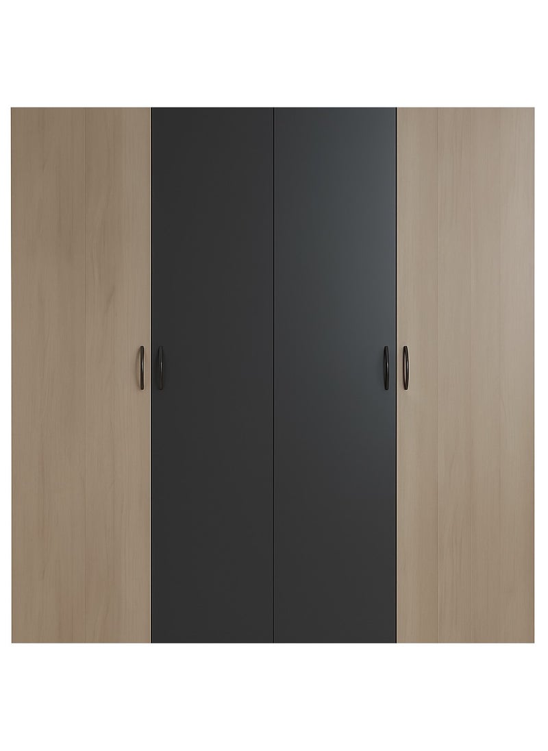 ROYALOAK Dexter 4-Door Wardrobe with Shelves & Drawer – Elegant Melamine Finish, Modern MDF Construction, Durable, Freestanding Design for Bedroom Storage  - Image 2