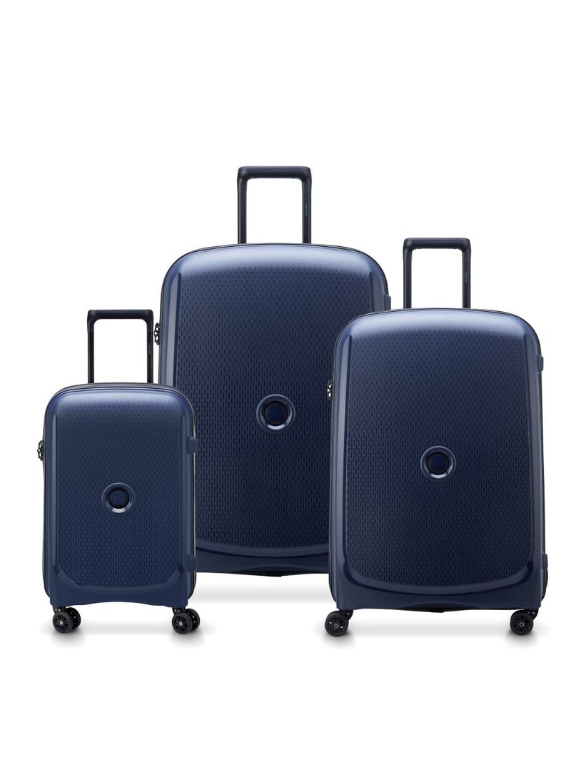DELSEY - Belmont + Hardcase Double wheel luggage  suitcase 3pcs set (L+M+S) 55/71/83cm Blue - Image 1