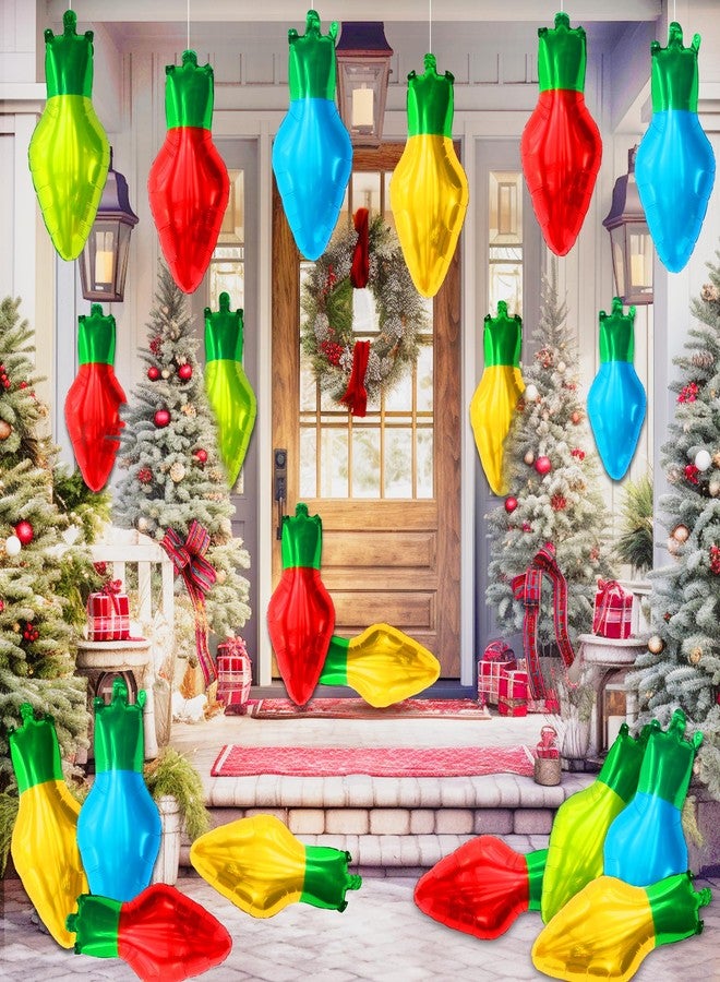 KatchOn, Multicolored Christmas Light Balloons - Large 18x10 Inch, Pack of 100 | Light Balloon for Christmas Decorations | Red, Blue, Green and Yellow Balloon for Xmas Decorations | Xmas Decor Indoor - Image 1