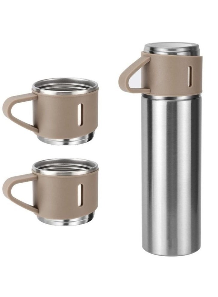 Vacuum Flask Original 500ml Thermos Mug with 3 Cups, Thermal Bottle, Vacuum Insulated Tea Coffee Thermos 304 Stainless Steel Travel Mug for Hot and Cold Drinks, Perfect for Kids and Babies. Leakproof Design and Great Gift for Outdoor, Office, Home, Sports - Coffee Mug Nescafe Cappuccino Tea - Car Seat Mug - Coffee Mug - Double Wall Stainless Steel Insulated - Vacuum Insulated Stainless Steel Double Wall Thermal Cup for Tea Coffee Travel - Thermos Set with 3 Cups - Stainless Steel Vacuum Insulated Water Bottle - Insulated Flask Set with 3 Cups - Image 5